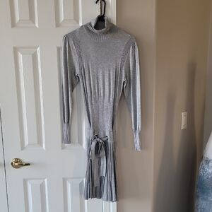 VENUS Gray Long Sleeve Knit Dress